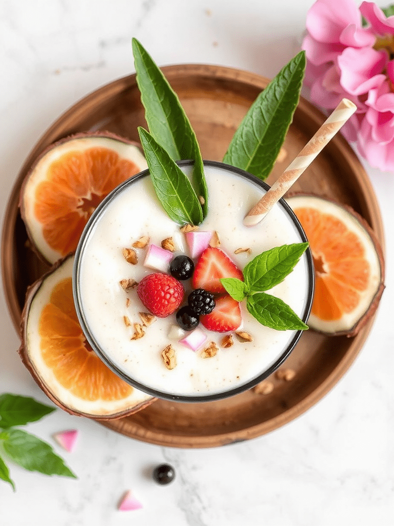 Tropical Coconut Smoothie Aesthetic Bliss