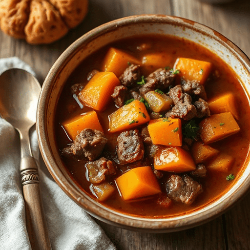 Cozy Beef and Butternut Stew Recipe Warm Comfort Food Dinner Idea