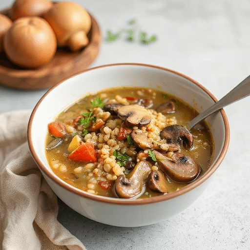 Healthy Mushroom Barley Soup