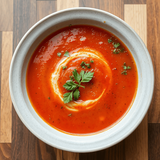Homemade Tomato Soup with Fresh Herbs