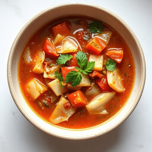 Tomato and Cabbage Vegetable Soup