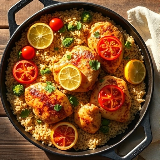 Easy One-Pan Lemon Herb Chicken and Rice Bake: The Ultimate Weeknight Dinner!