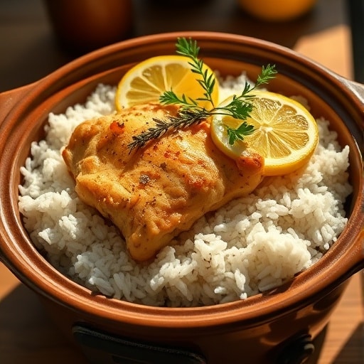 Easy Slow Cooker Lemon Herb Chicken and Rice: A Comforting One-Pot Meal