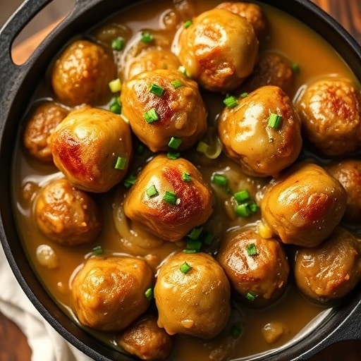French Onion Meatballs with Savory Onion Sauce: A Delicious Comfort Food Dinner