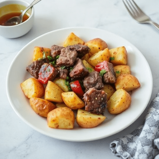 Healthy Twist on Blackstone Steak Bites And Potatoes Dinner