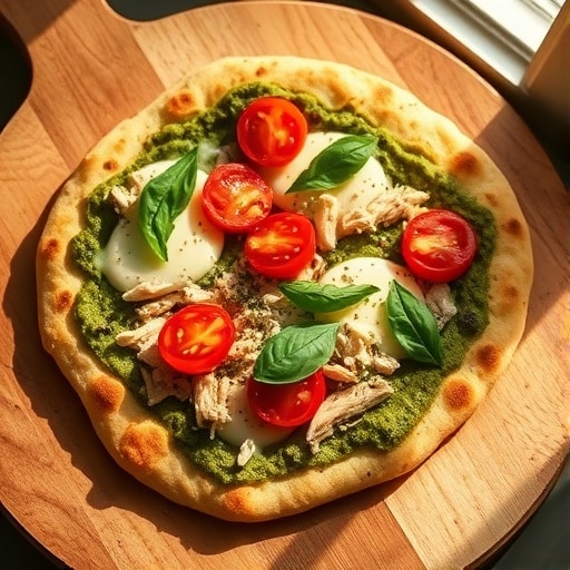 Quick & Easy Pesto Chicken Flatbread: Your New Go-To Weeknight Dinner!