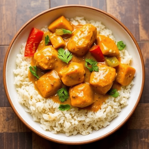 Simple Butter Chicken With Rice And Vegetables Recipe for…