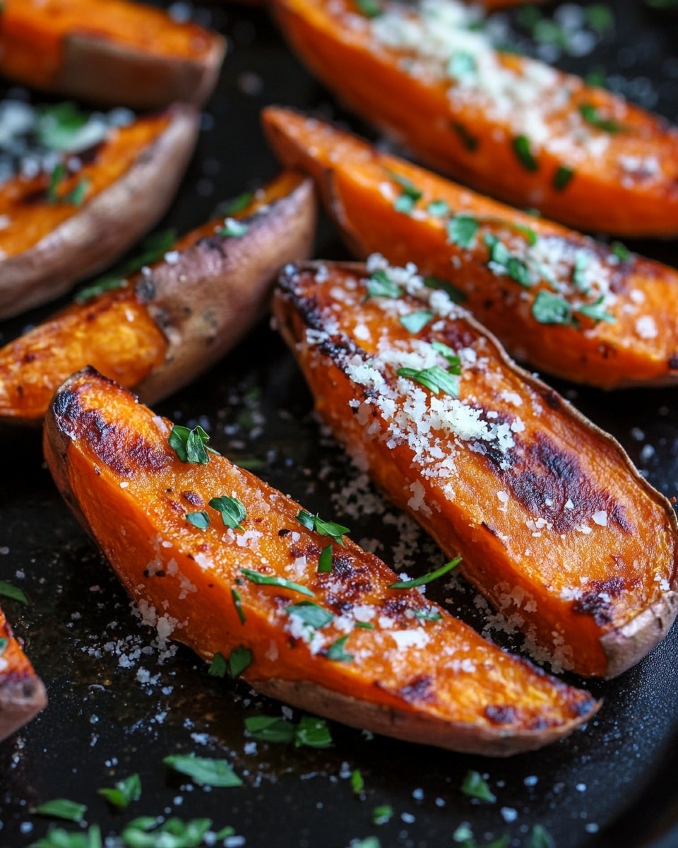 Garlic Parmesan Sweet Potato Wedges Recipe