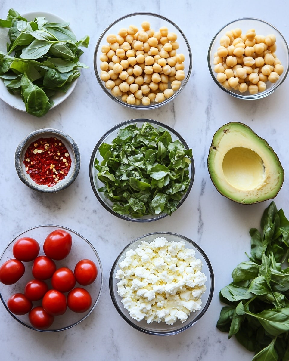 Ingrediant Of Chickpea Feta Avocado Salad Fresh Healthy