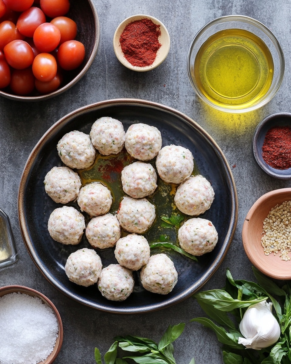 Ingrediant Of Mediterranean Chicken Meatballs Easy Flavorful Recipe