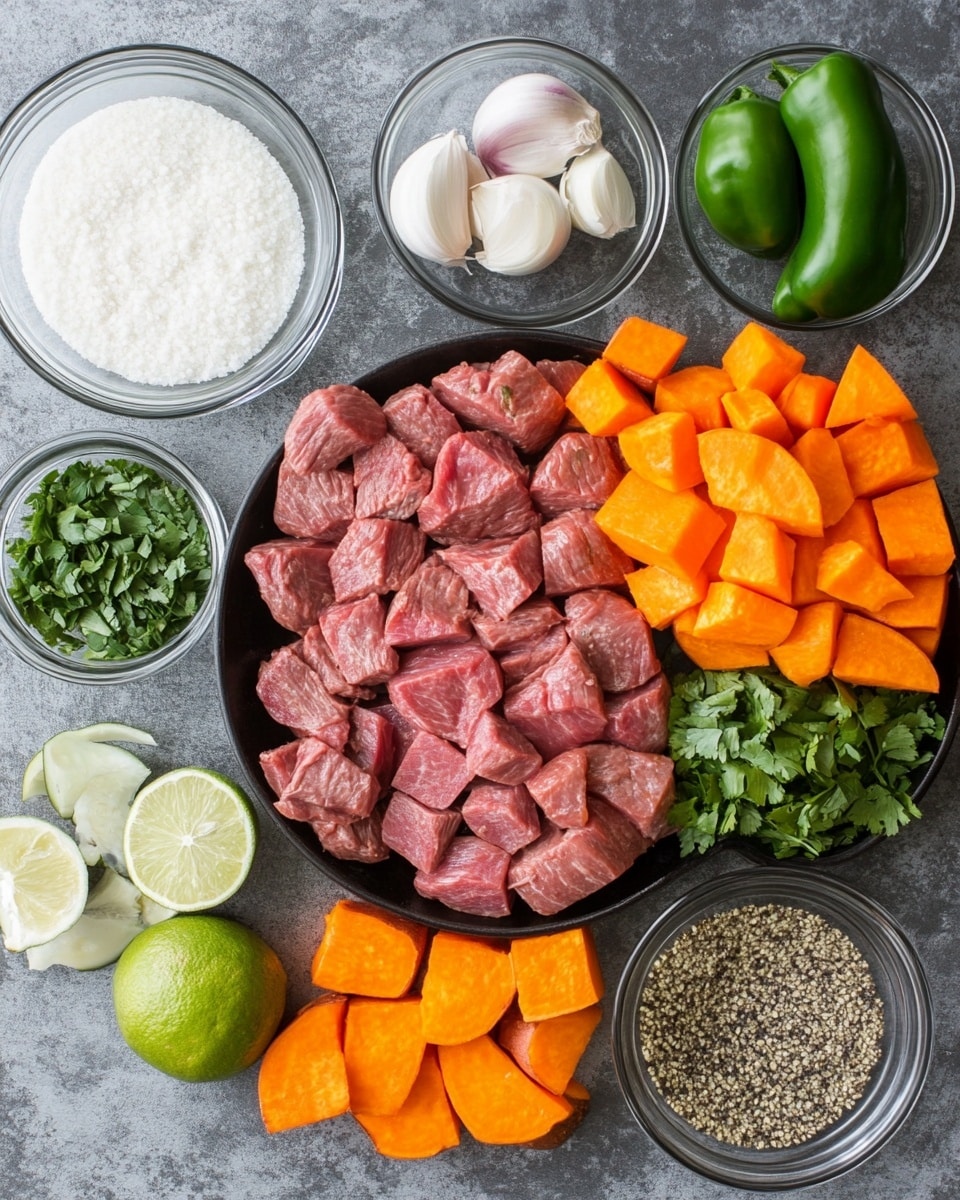 Ingrediant Of Southwest Beef Sweet Potato Skillet One Pan Meal
