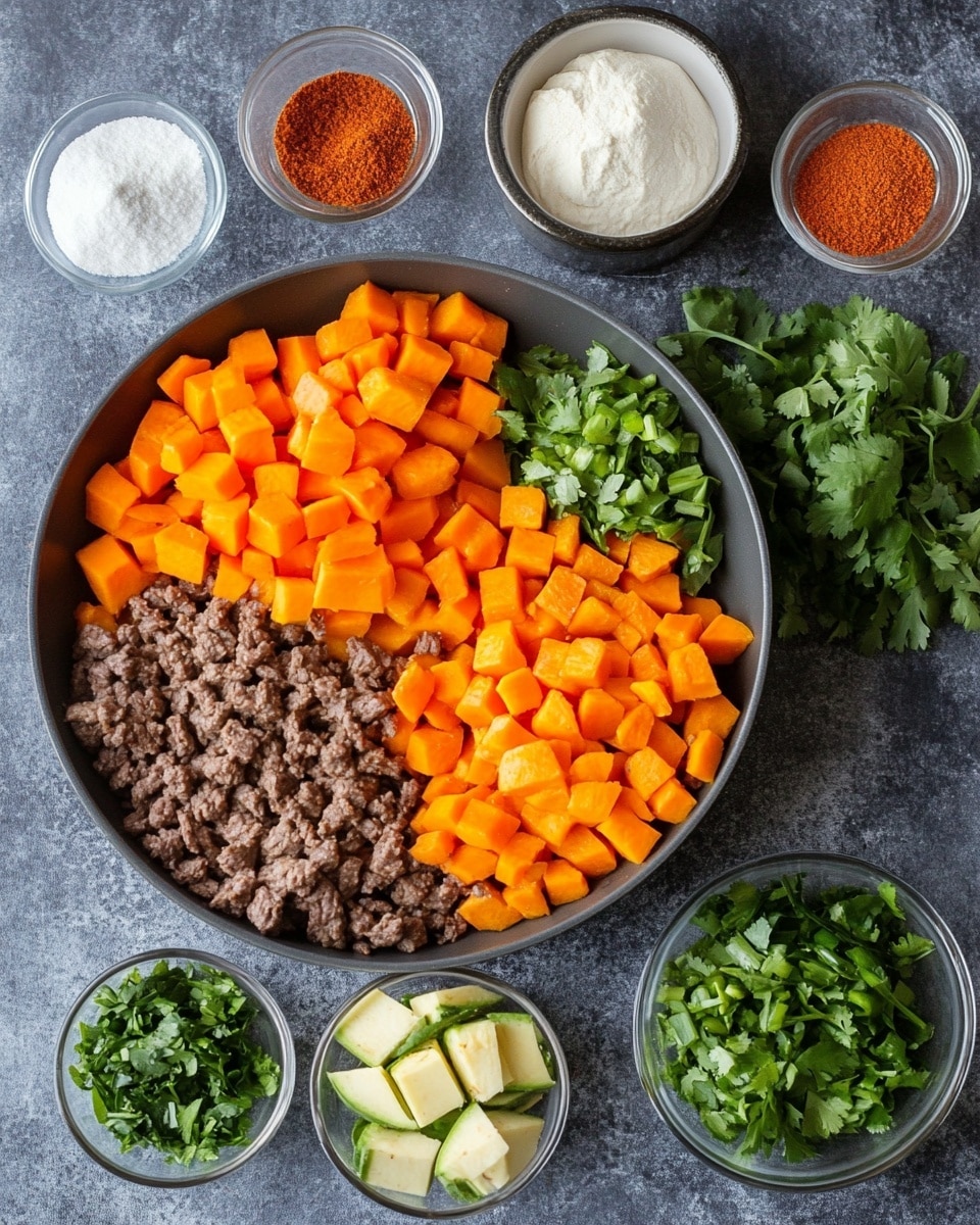Ingrediant Of Southwest Beef Sweet Potato Skillet Recipe