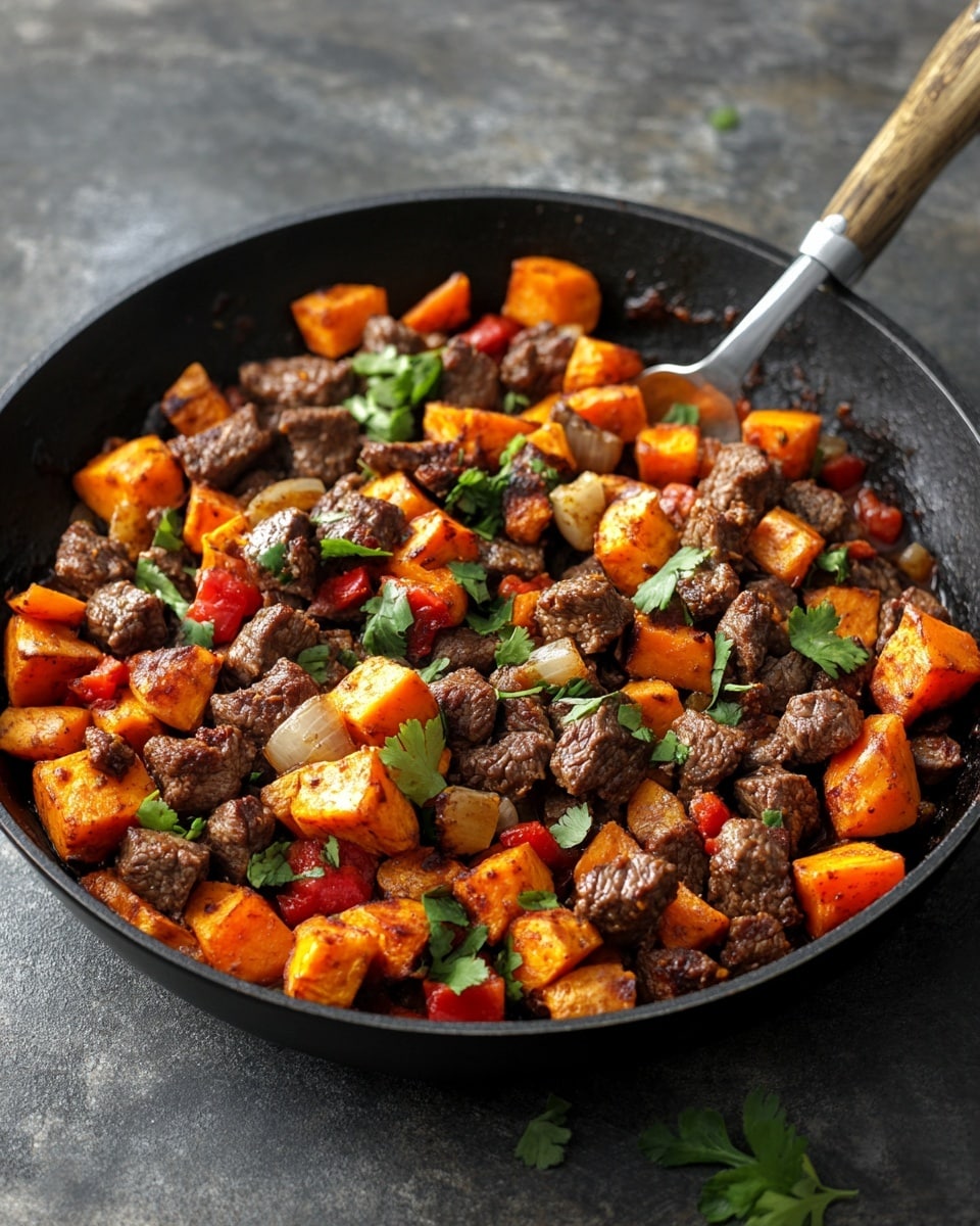 Preparation Steps Southwest Beef Sweet Potato Skillet One Pan Meal