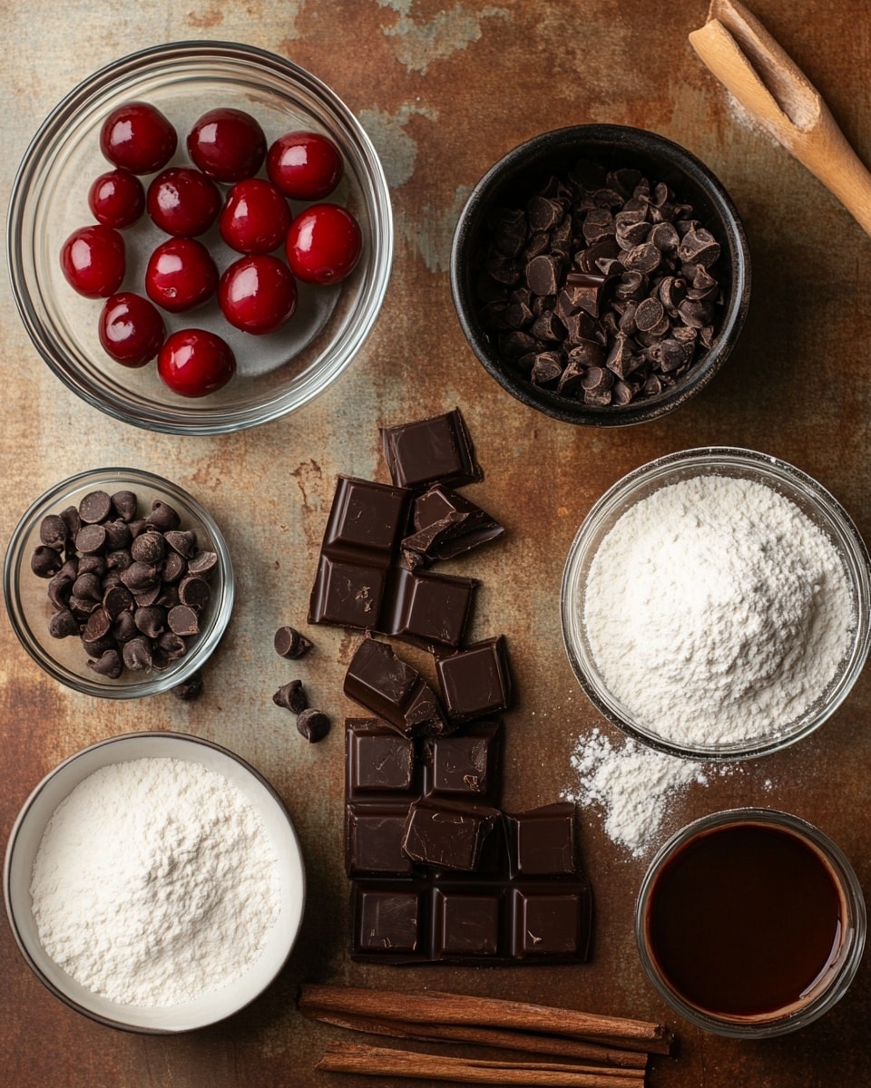 Ingrediant Of Decadent Black Forest Cookies Chocolate Cherry Bliss