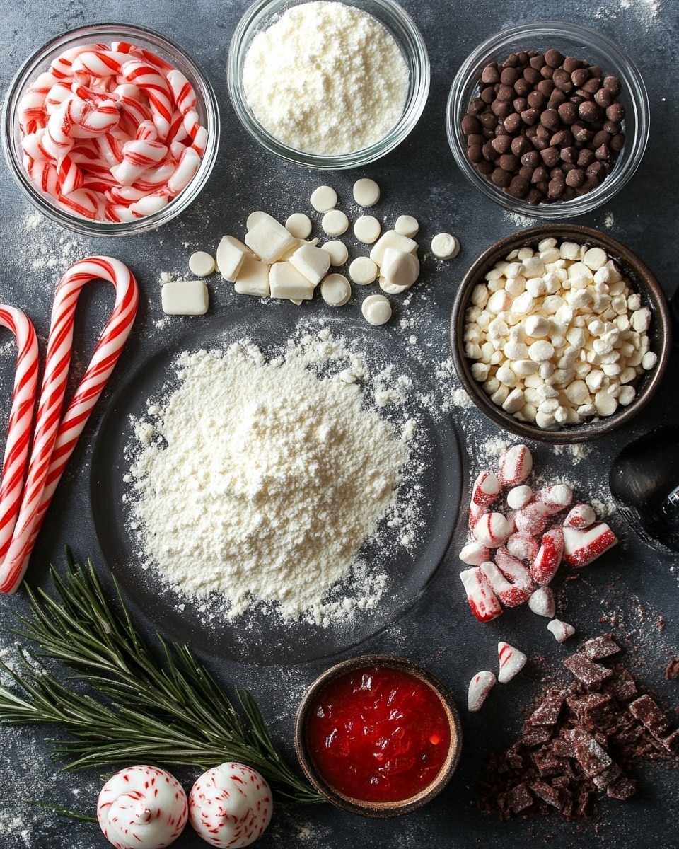 Ingrediant Of Festive Candy Cane Pizza Recipe Easy Holiday Appetizer