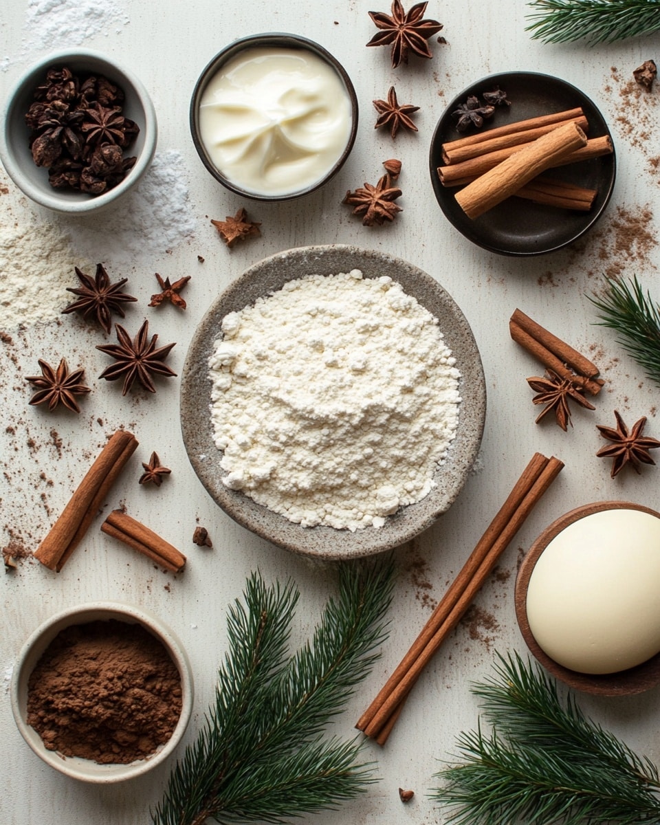 Ingrediant Of Festive Spiced Christmas Cookies with Creamy Frosting