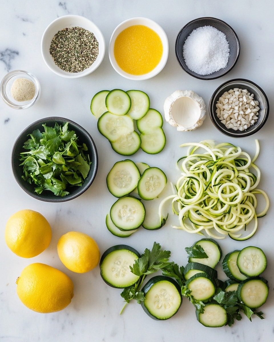 Ingrediant Of Garlic Chicken Zucchini Noodles Stir Fry with Flavorful Herbs