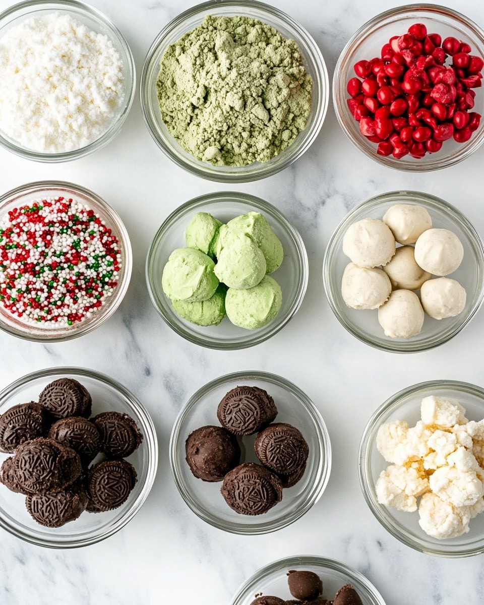 Ingrediant Of No Bake Grinch Oreo Truffles for Christmas