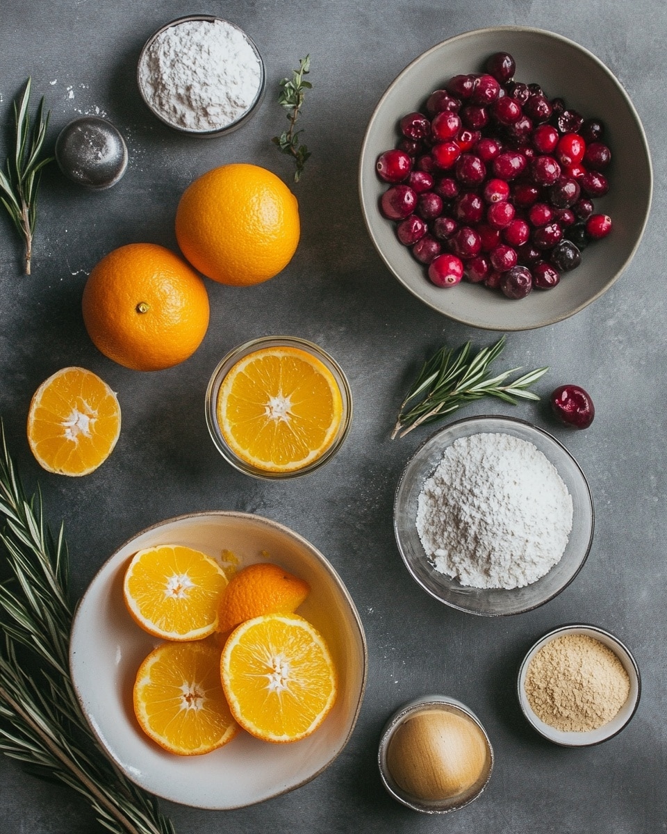 Ingrediant Of Orange Cranberry Muffins with a Zesty Twist