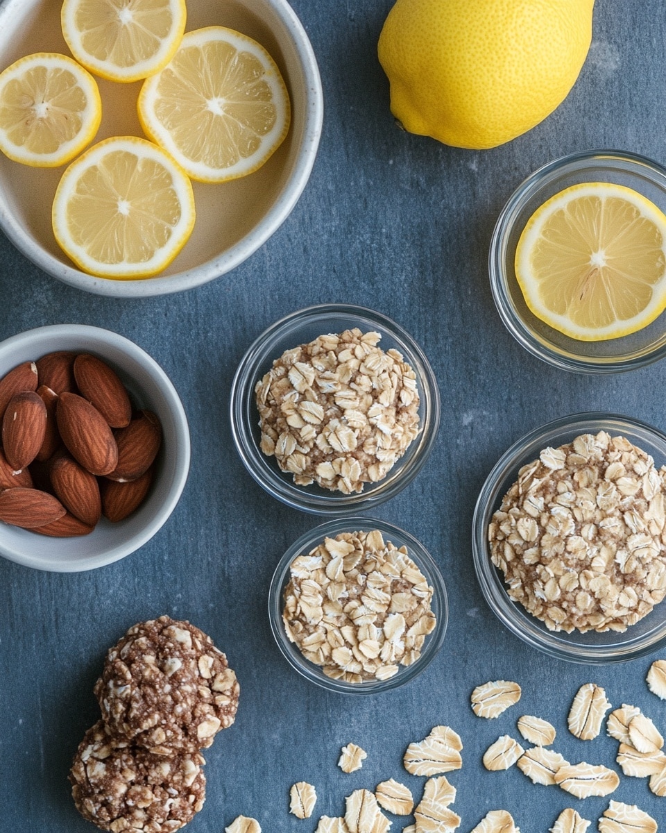 Ingrediant Of Zesty Lemon Oatmeal No Bake Cookies Easy Refreshing Treat