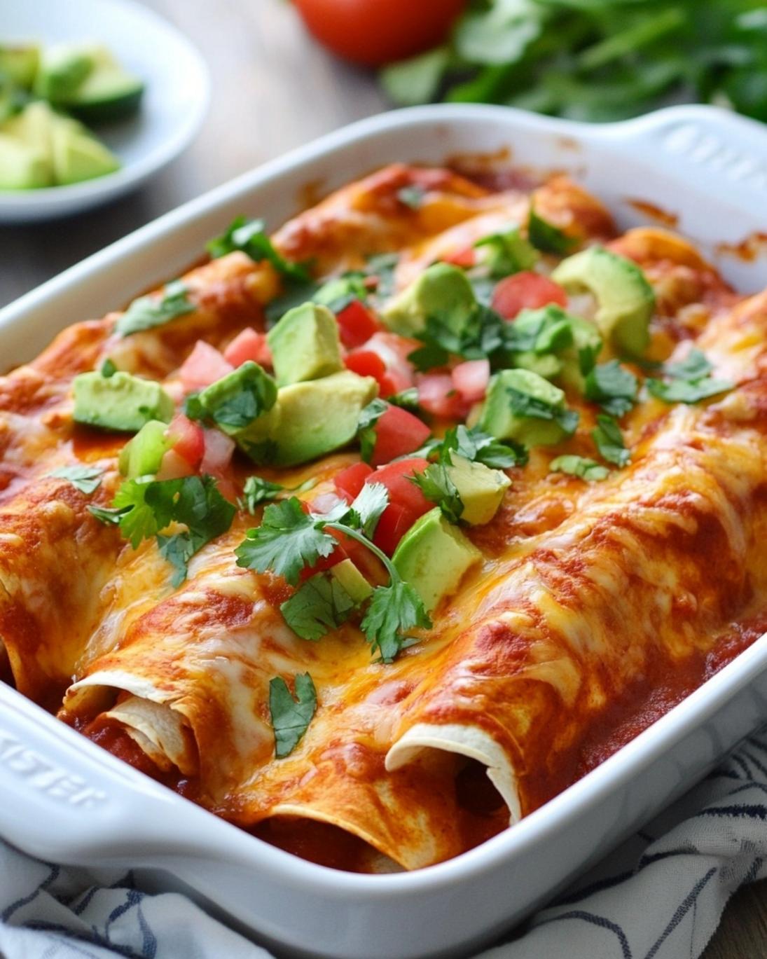 Cheesy Chicken Enchiladas with Homemade Red Sauce 1