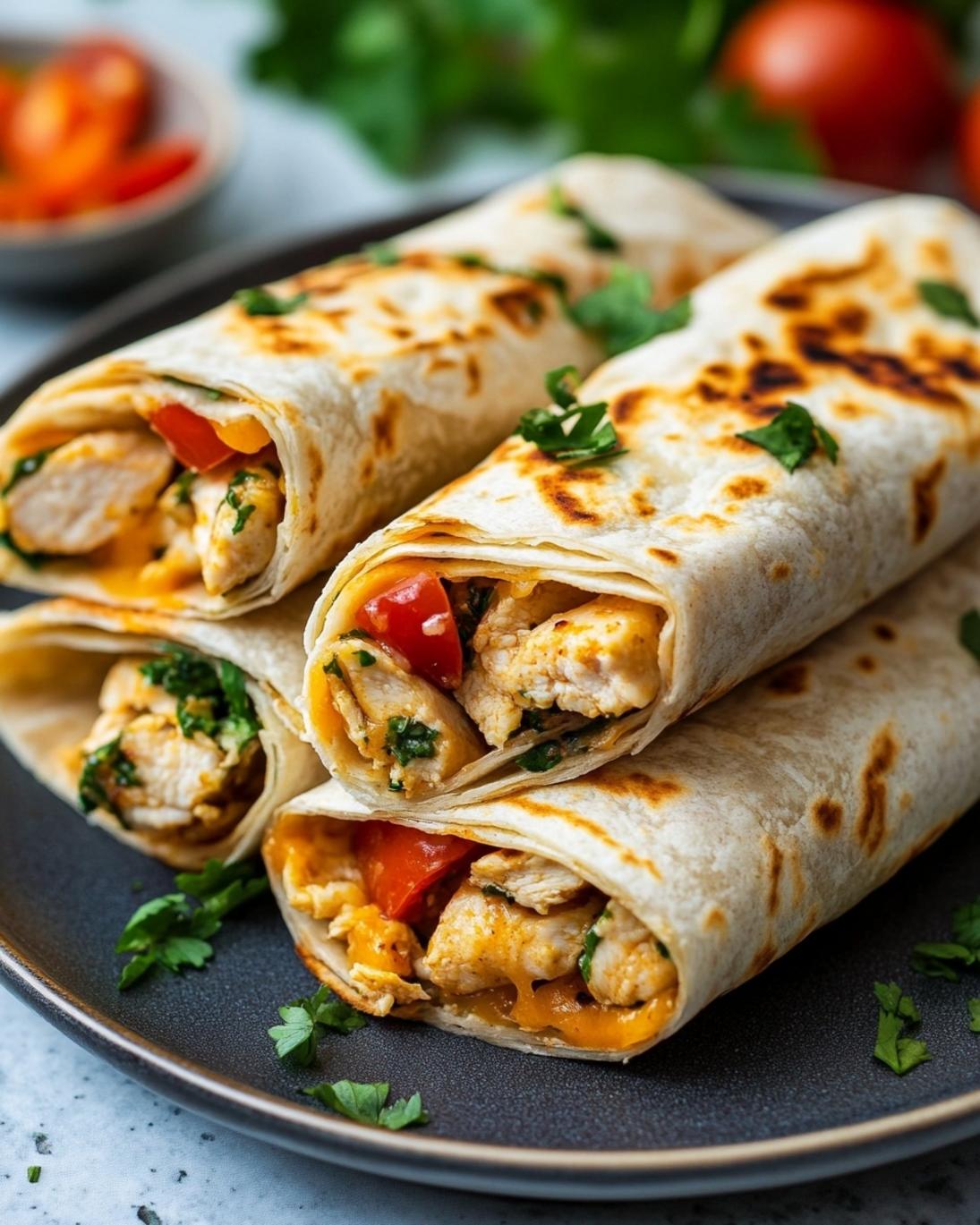 Cheesy Garlic Chicken Wraps Recipe 1
