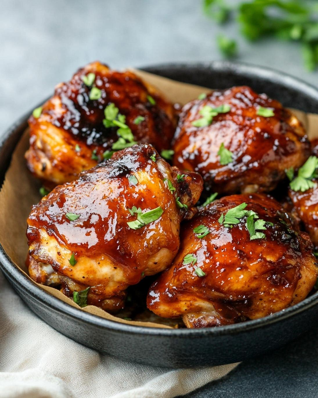 Crispy Caramelized BBQ Chicken Thighs Recipe 1