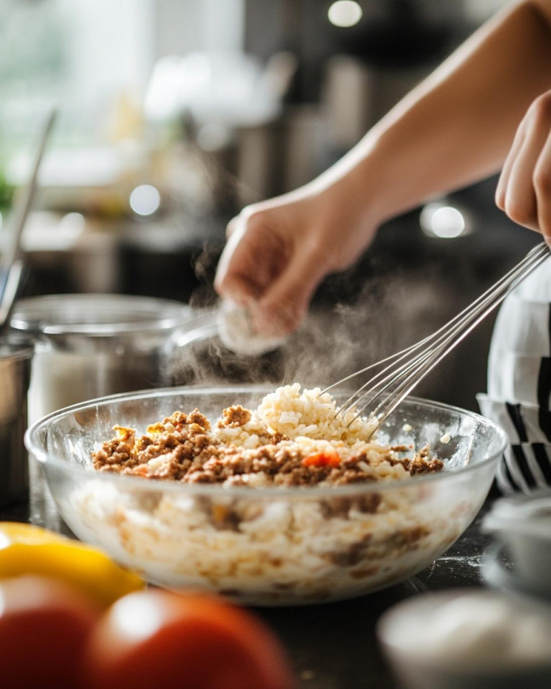 Cheesy Ground Beef and Rice Casserole Recipe 2 ingrediant of Cheesy Ground Beef and Rice Casserole Recipe