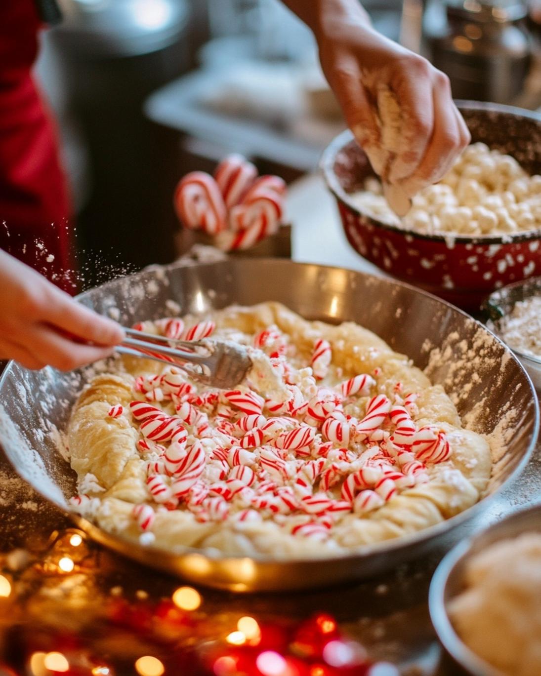 ingrediant of Christmas Candy Cane Pizza Easy Holiday Appetizer Savory Crescent Bake